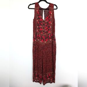 Free People Bohemian Country Sleveless Culotte Jumpsuit Sz M